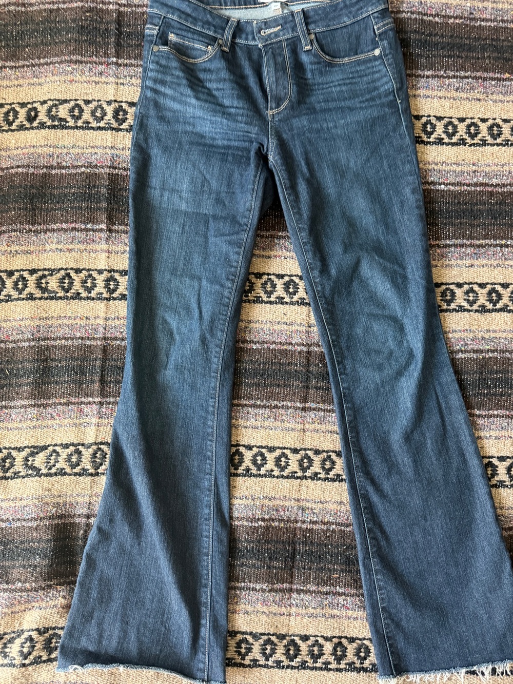 PAIGE Dark Blue Flared/ Skyline Boot Leg Jeans